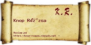 Knop Rózsa névjegykártya
